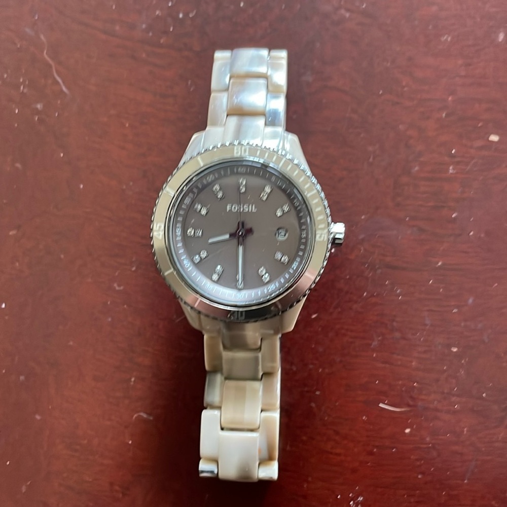 Fossil tortoise shell watch